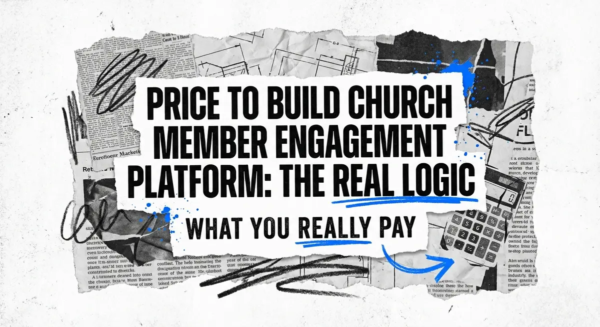 Price to build church member engagement platform featured image torn paper style