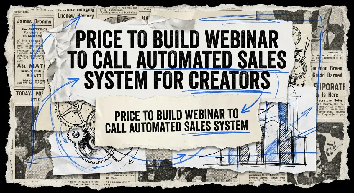 Price to build webinar to call automated sales system collage art