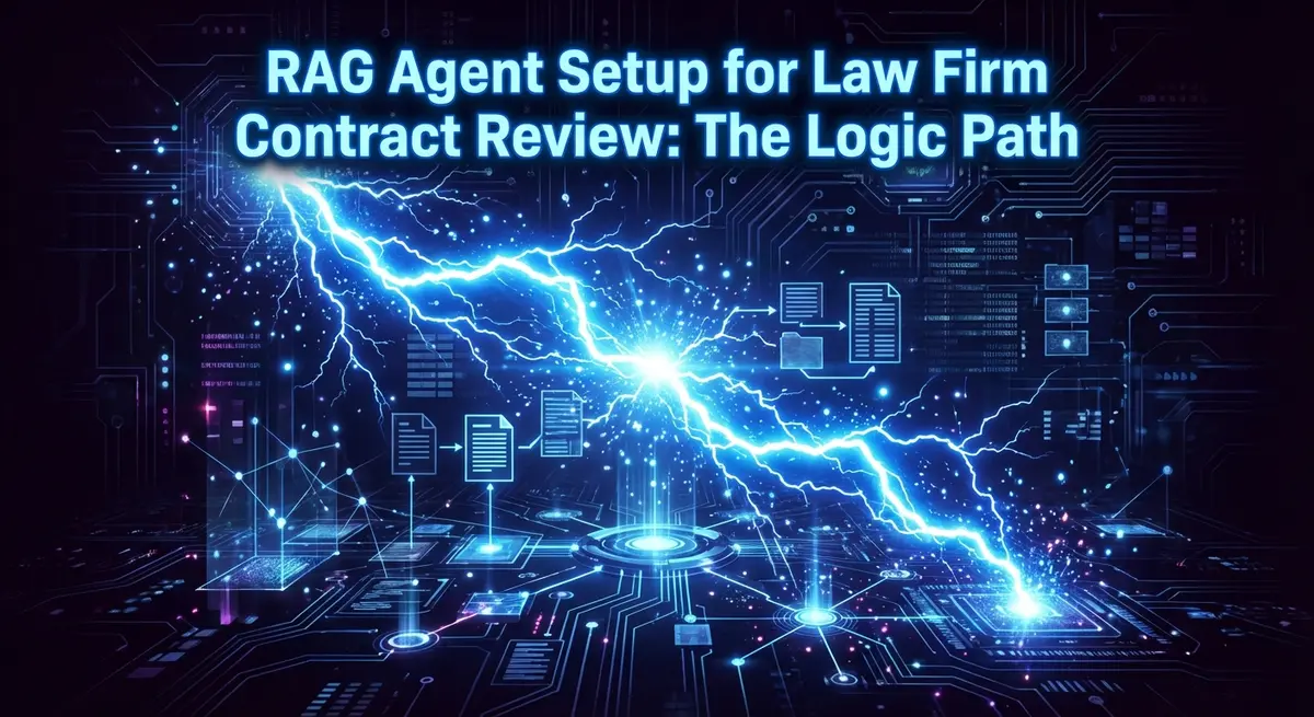RAG Agent Setup for Law Firm Contract Review: The Logic Path featured image with electric blue lightning design