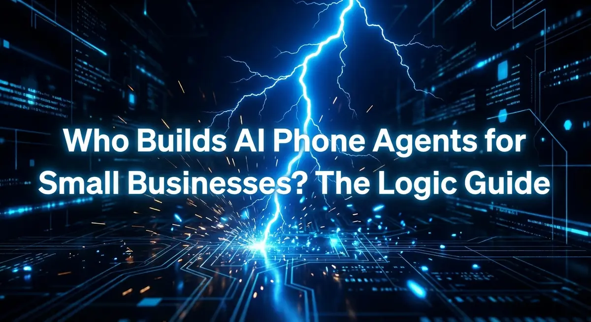 Who builds AI phone agents for small businesses illustration with electric blue lightning