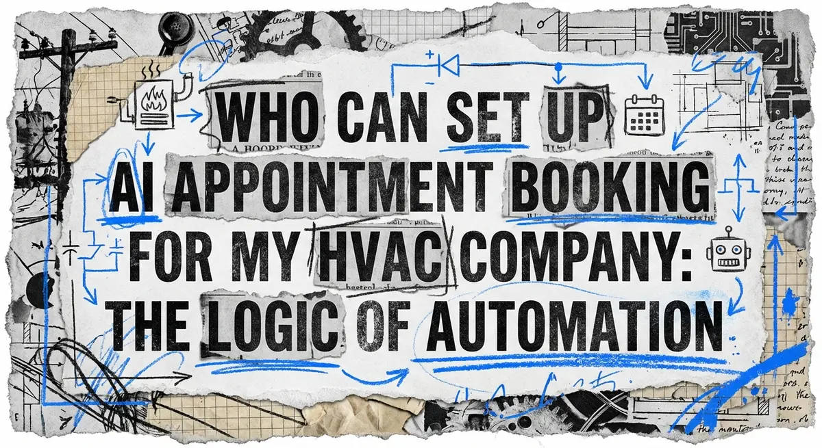 Who Can Set Up AI Appointment Booking for My HVAC Company torn paper collage art