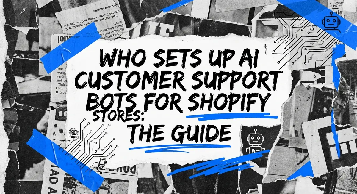 Who sets up ai customer support bots for shopify stores collage art